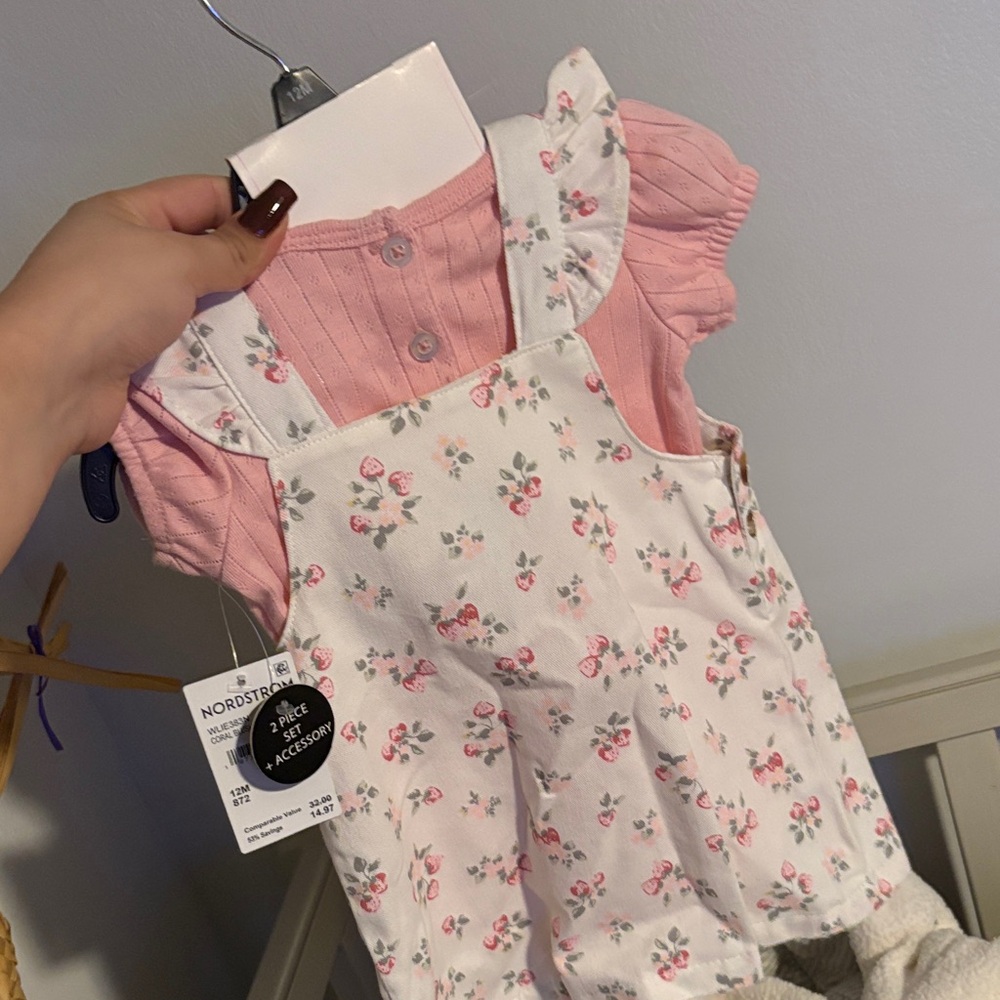 Nordstrom Pink Floral Baby Romper